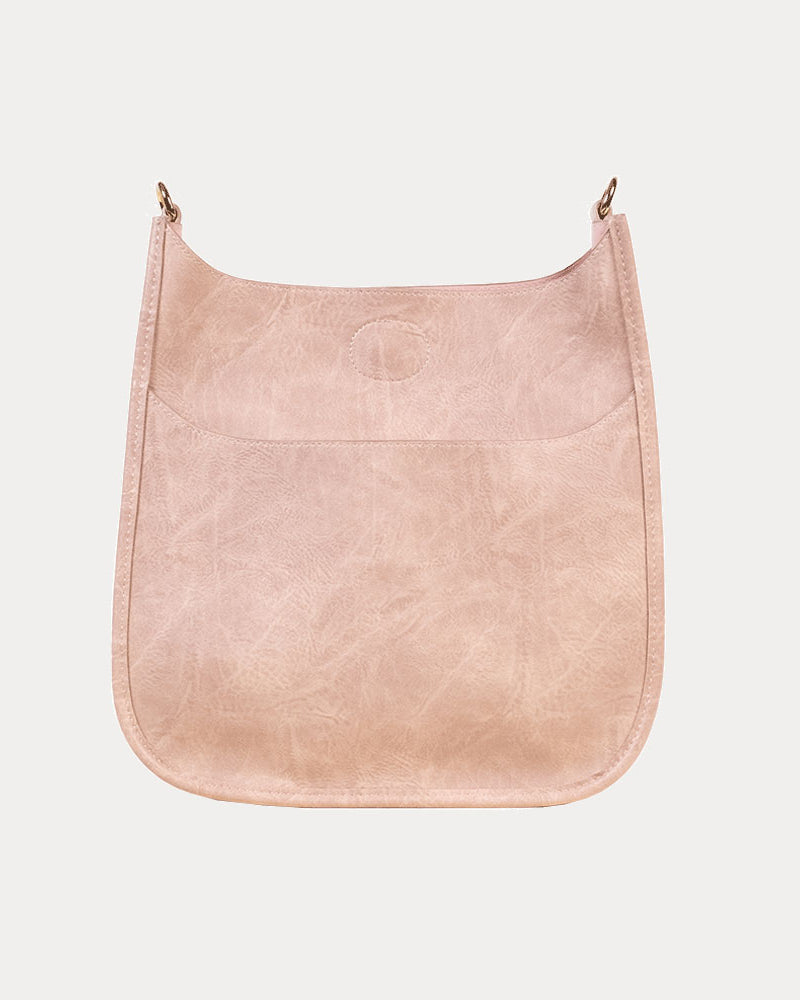 Classic Vegan Leather Messenger in Blush