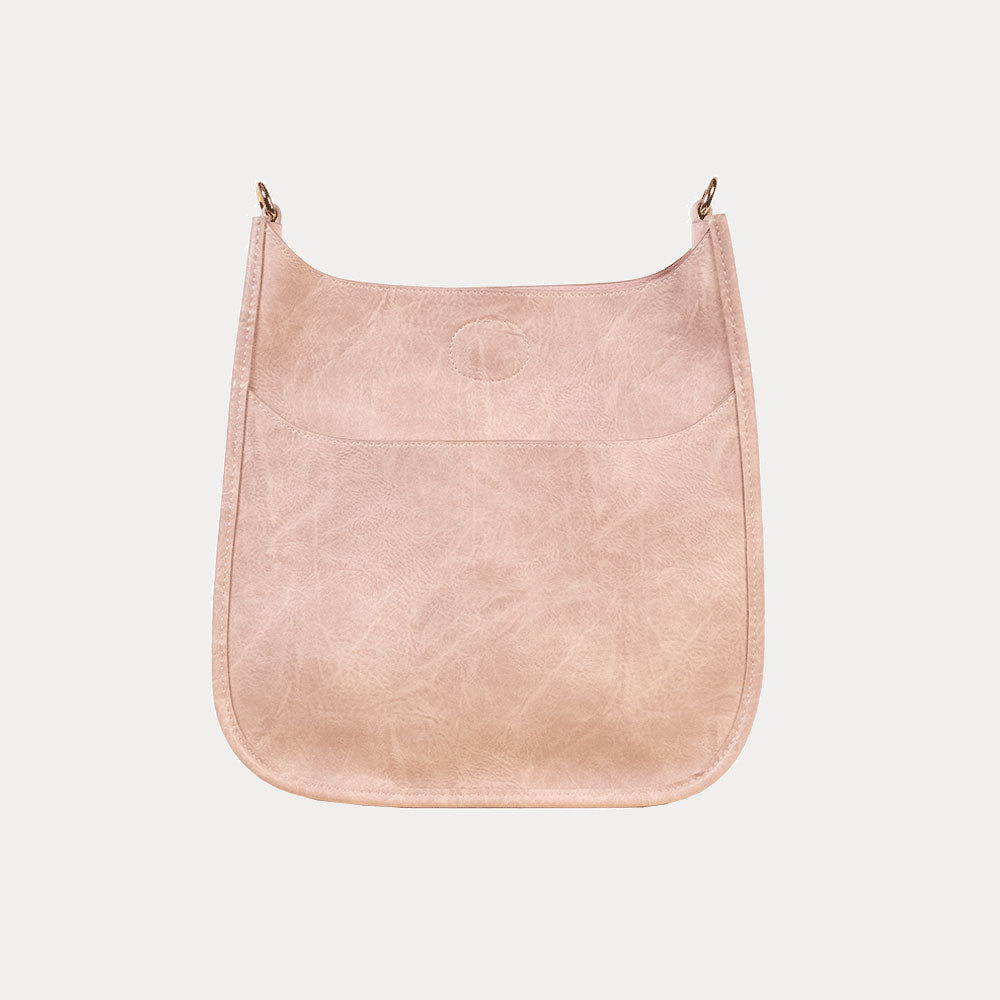 Classic Vegan Leather Messenger in Blush