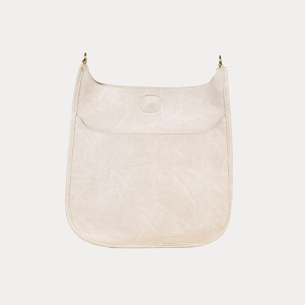 Classic Vegan Leather Messenger in Cream