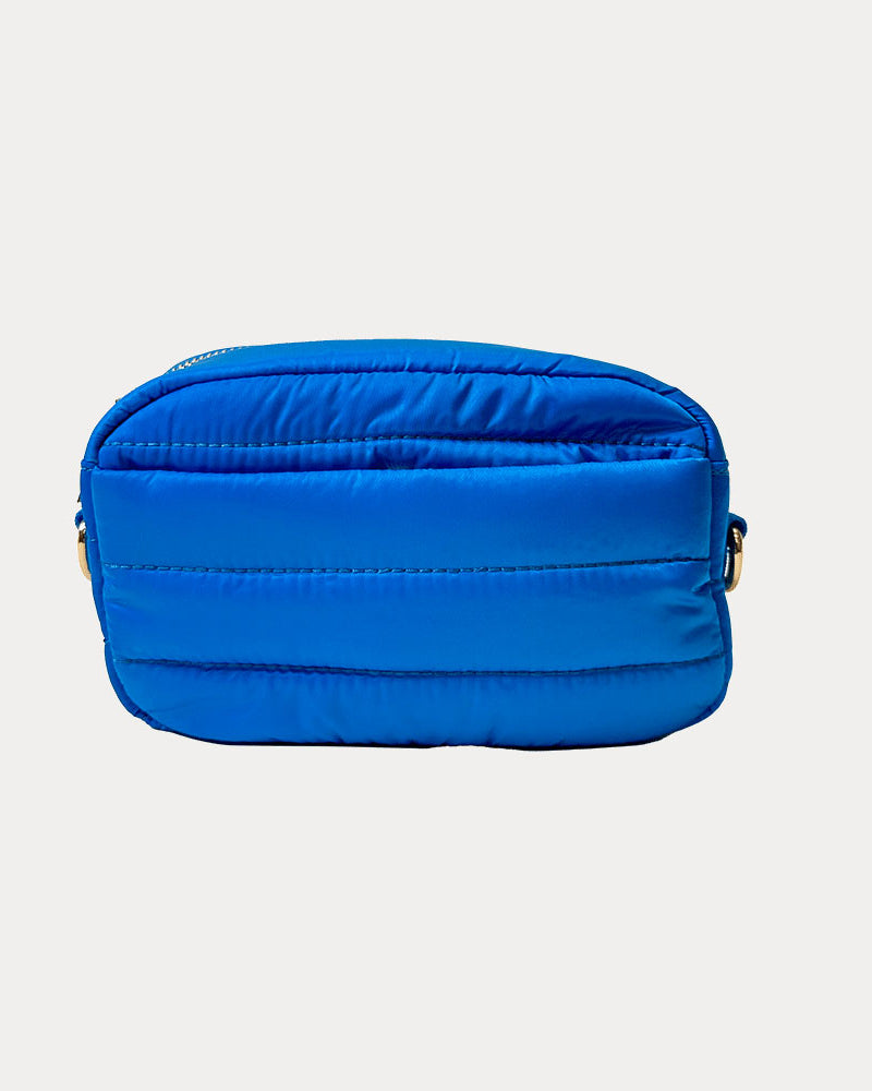 Ella Quilted Nylon Crossbody in Blue Moon
