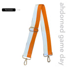Orange & White Striped Game Day Bag Strap, text says "ahdorned game day, Tennessee"