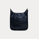 Mini Vegan Leather Messenger in Black with Gold Hardware