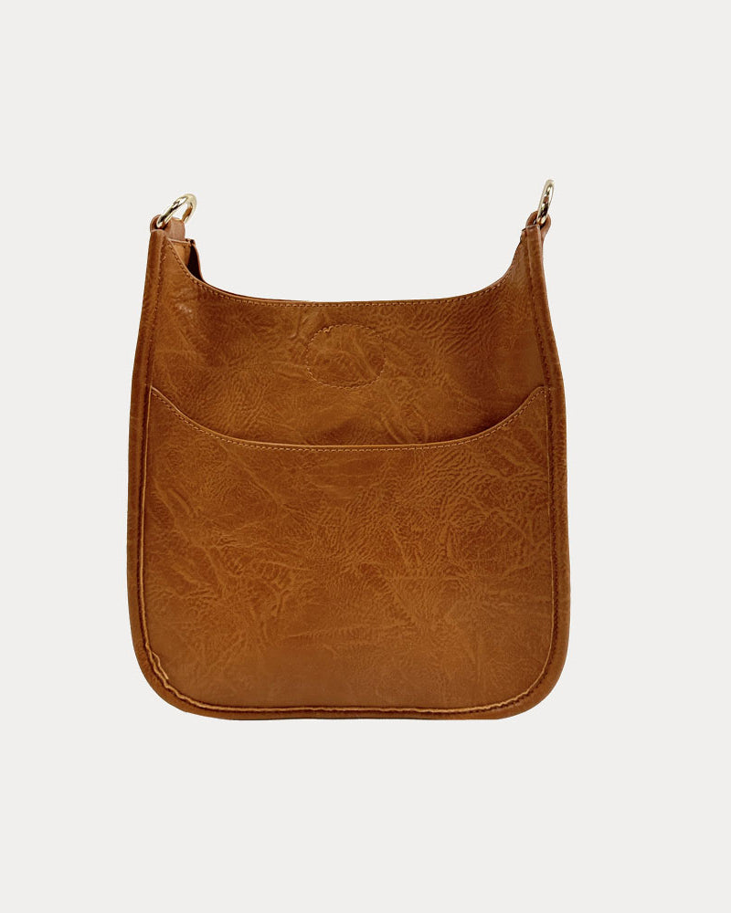 Mini Vegan Leather Messenger in Camel