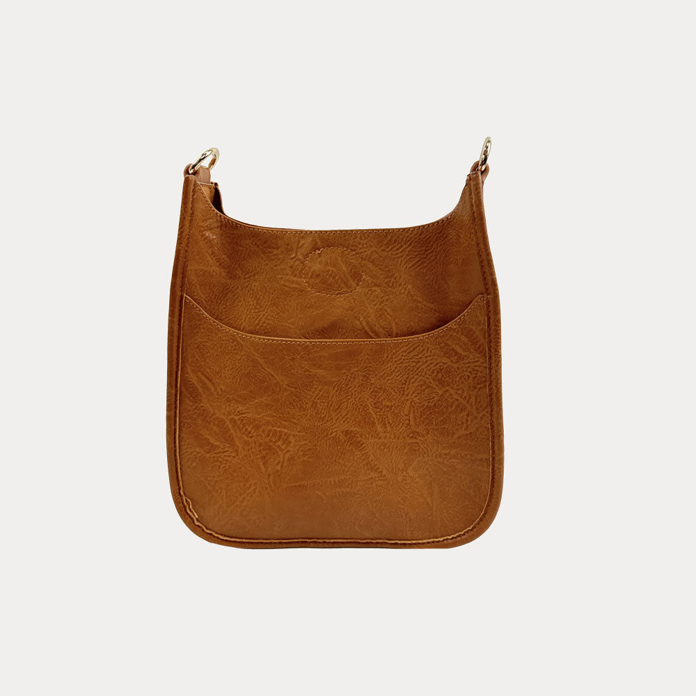 Mini Vegan Leather Messenger in Camel