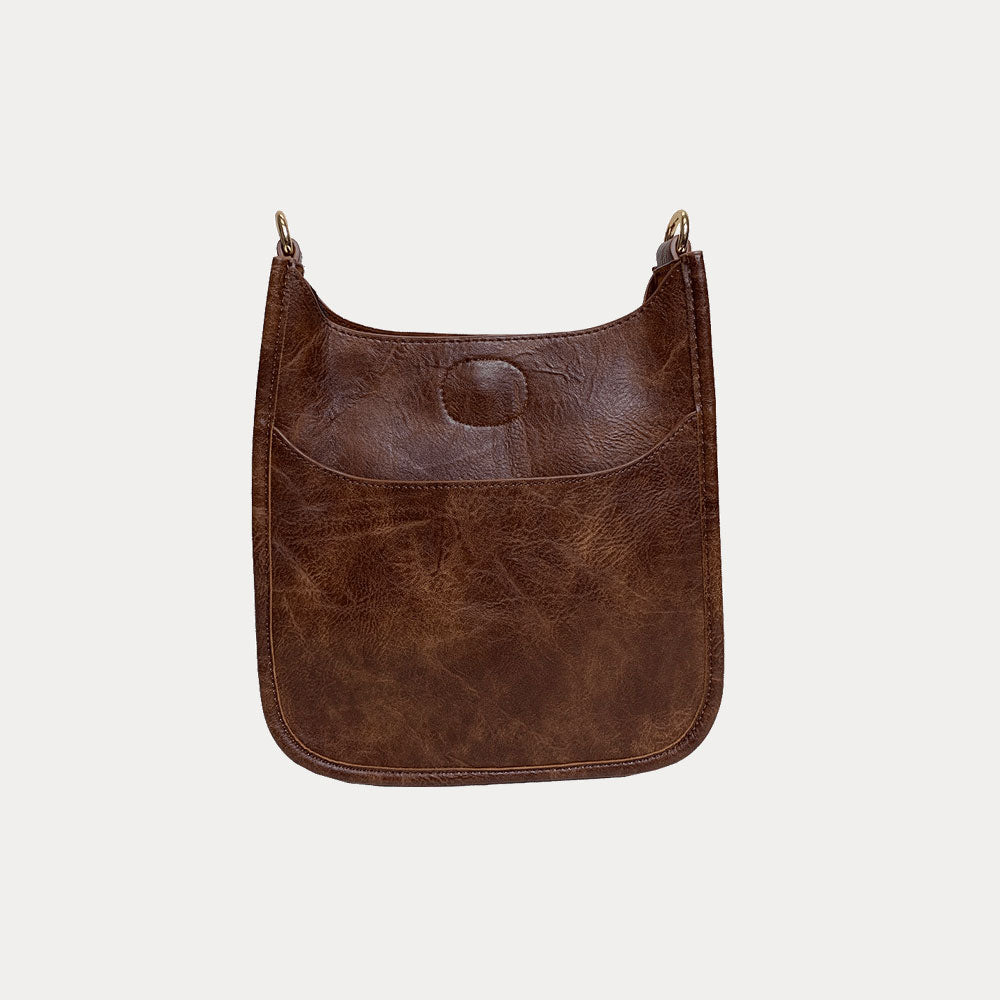 Mini Vegan Leather Messenger in Coffee