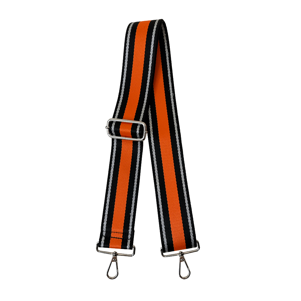 Stripe  Strap w/Silver Lurex Stripe Interchangeable Bag Strap