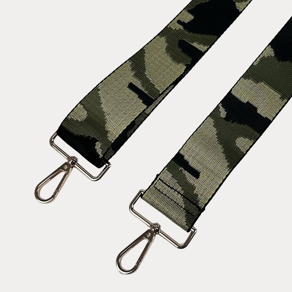Army Camouflage-patterned strap with gold metal clasps