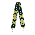 2" Embroidered Aztec Bag Straps - Green/Yellow/Black/White