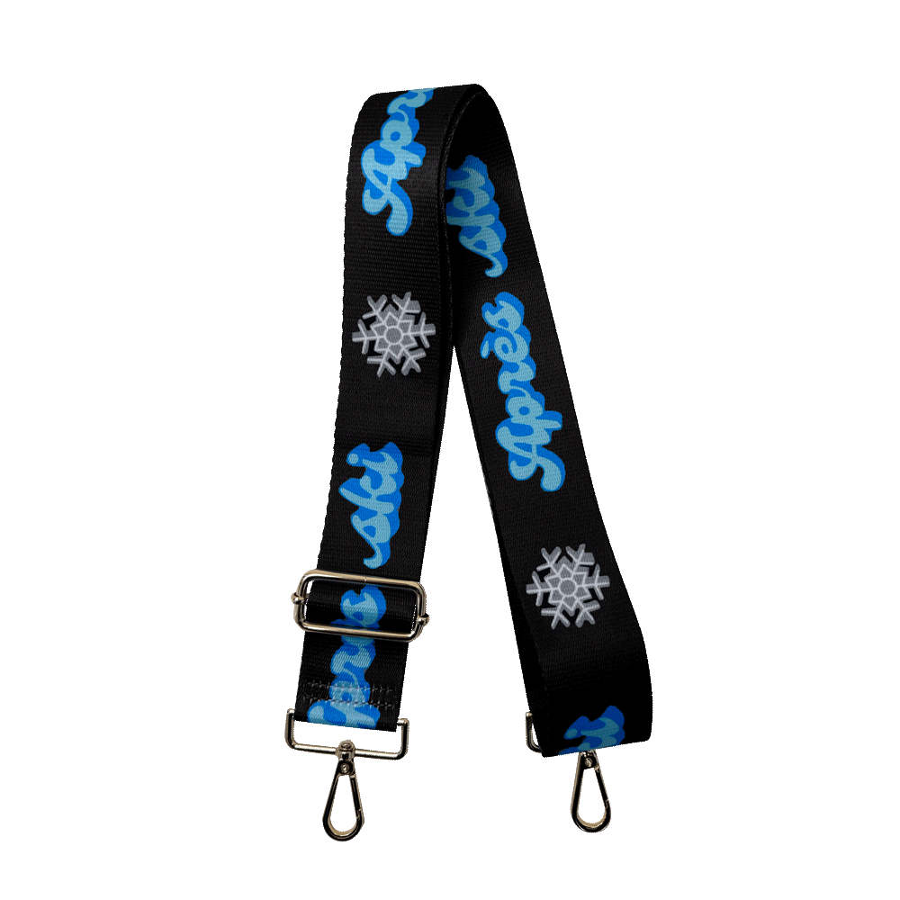 2" Ski Bunny Bag Straps - Black/Blue Apres Ski