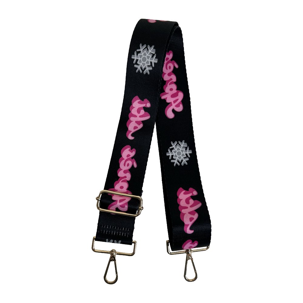 2" Ski Bunny Bag Straps - Black/Pink Apres Ski