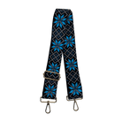 2" Ski Bunny Bag Straps - Black/Blue Snowflake