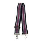 2" Ski Bunny Bag Straps - Black/Pink Stripe