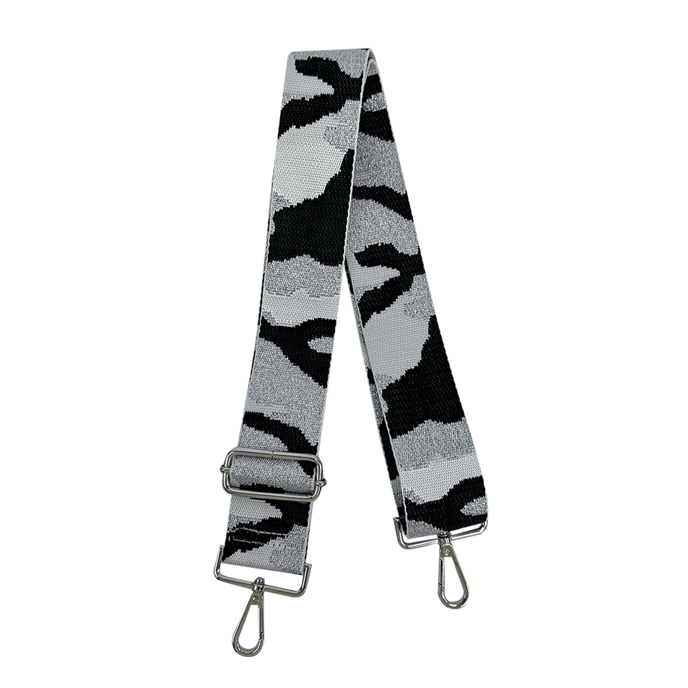 Silver Camo Print 2" Adjustable Bag Strap w/Silver Hardware AHDORNED