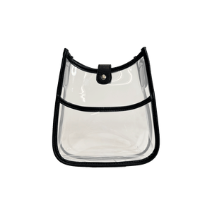 Bailey Clear Messenger with Vegan Black Leather