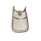 Breanna Clear Messenger with Vegan Metallic Gold Leather