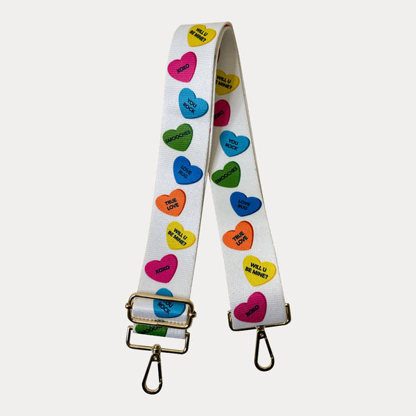 Printed Conversation Heart Interchangeable Bag Strap