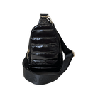 Eliza Liquid Black Quilted Nylon Sling Bag
