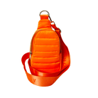Eliza Neon Orange Quilted Nylon Sling Bag