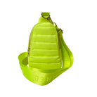 Eliza Neon Yellow Quilted Nylon Sling Bag