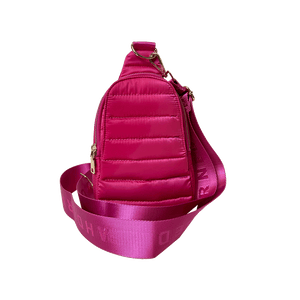 Eliza Pink Quilted Nylon Sling Bag