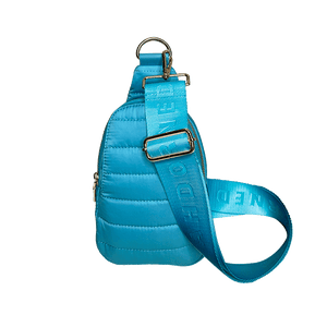 Eliza Turquoise Quilted Nylon Sling Bag