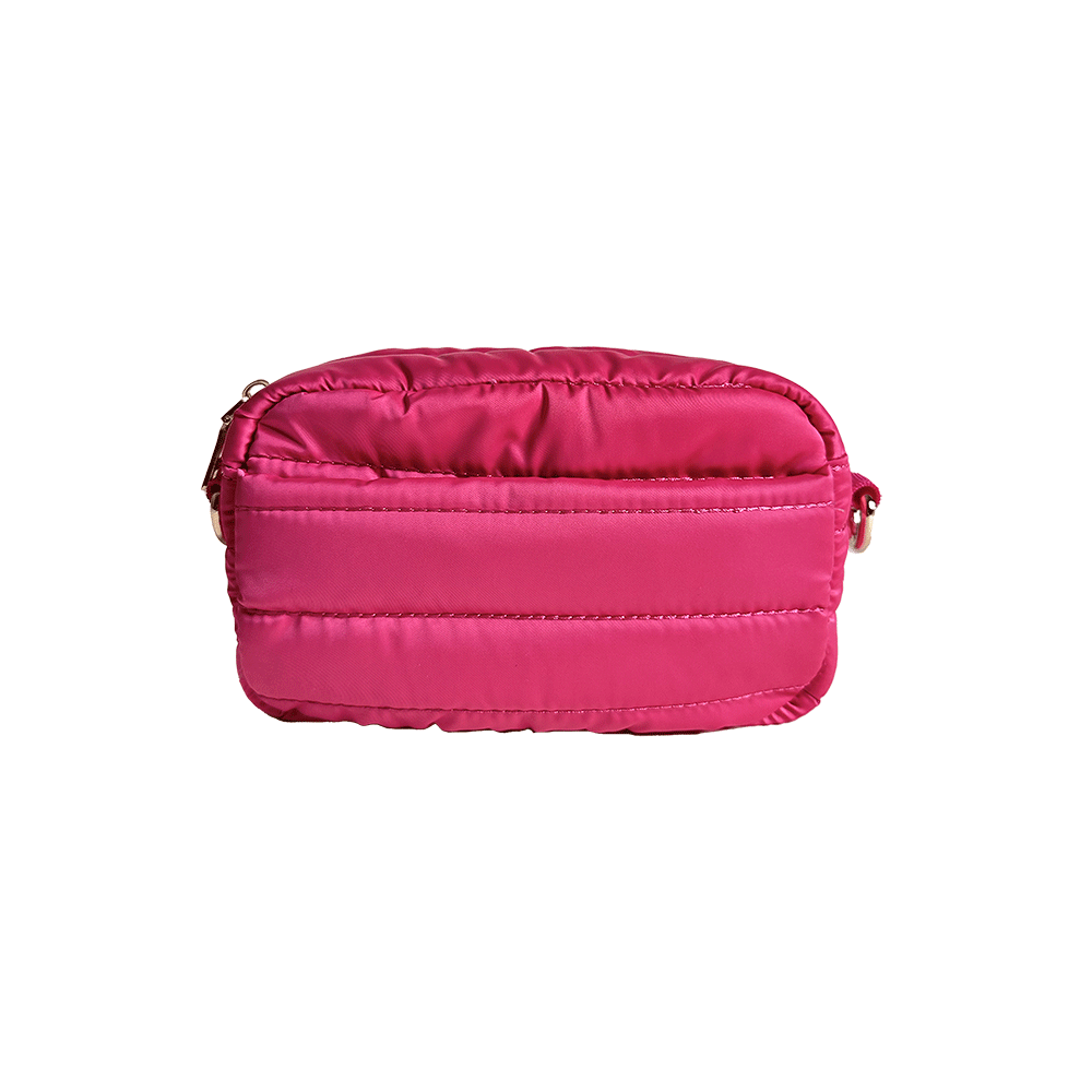 Ella Pink Quilted Nylon Crossbody Bag