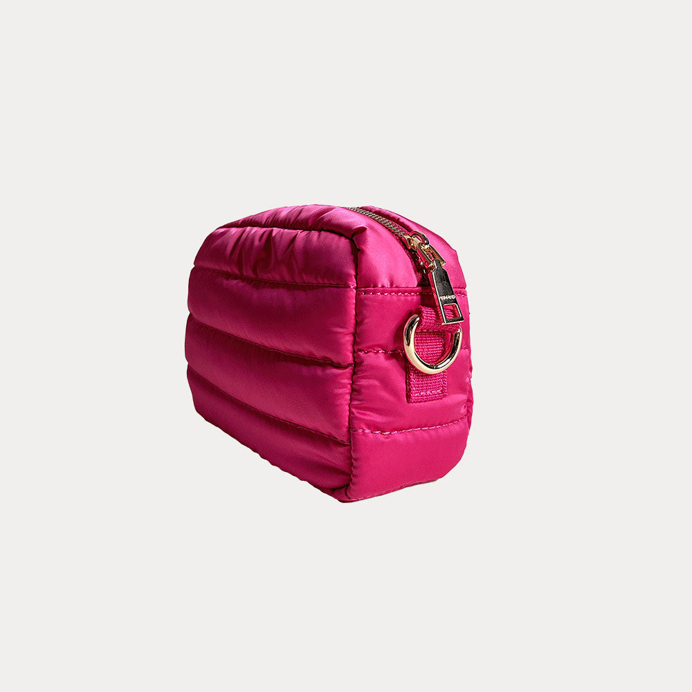 Ella Quilted Puffy Zip Top Messenger | Puffy Messenger Bag