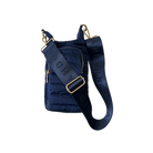 Emma Navy Quilted Nylon Water Bottle Bag with 2" Strap