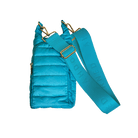 Emma Turquoise Quilted Nylon Water Bottle Bag with 2" Strap