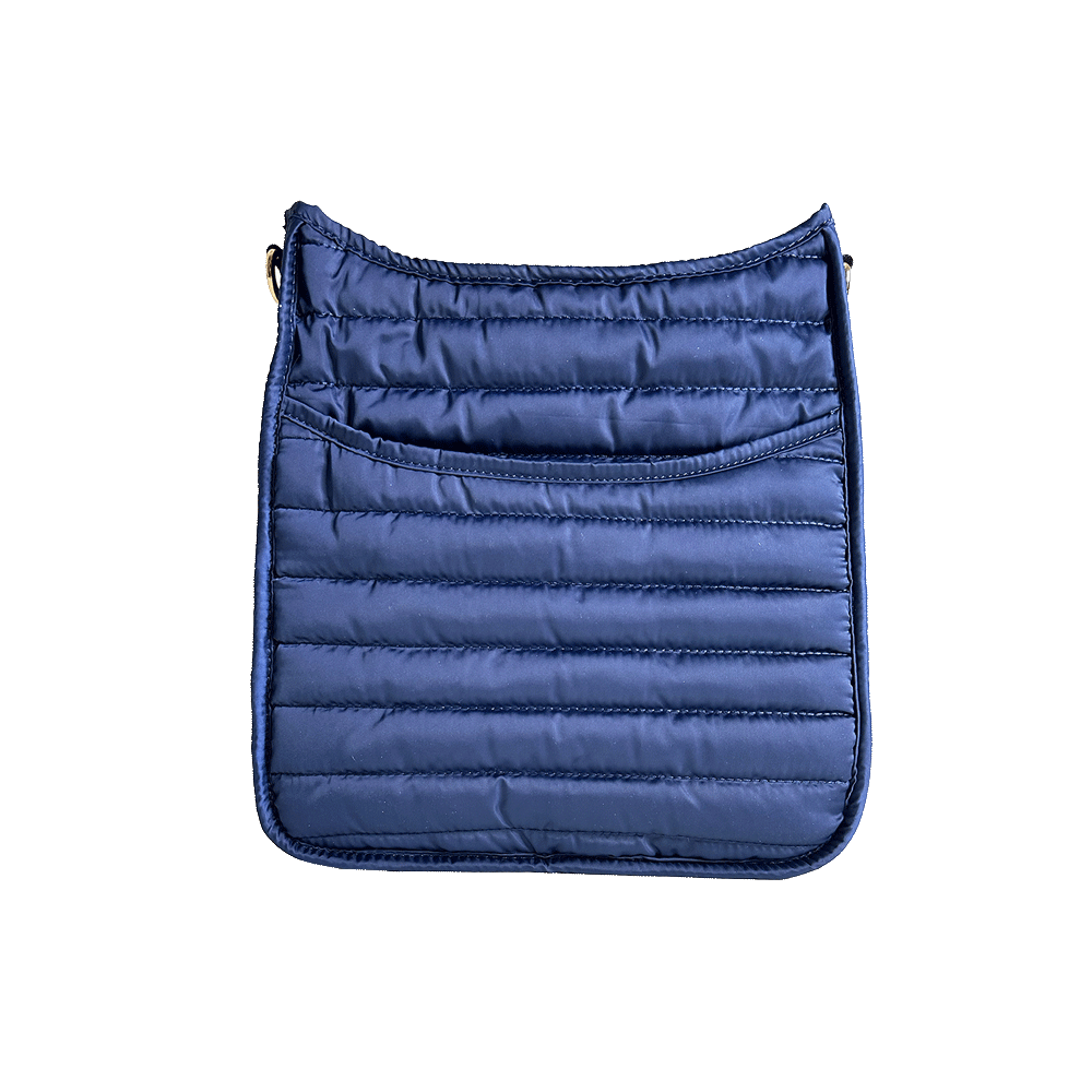 Everly Navy Quilted Nylon Messenger Bag