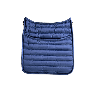 Everly Navy Quilted Nylon Messenger Bag