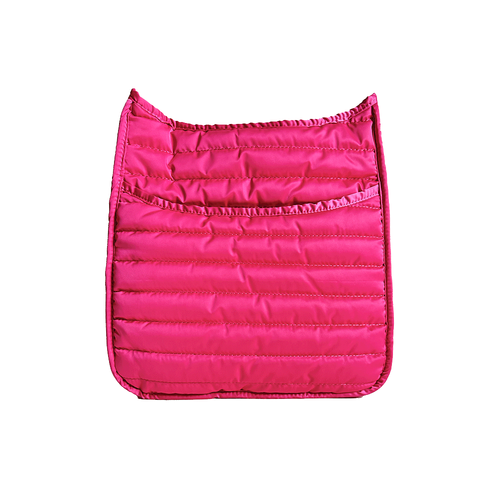 Everly Pink Quilted Nylon Messenger Bag