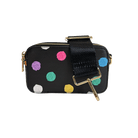 Black with Bright Dots Jamie Polka Dots Camera Bag & Solid 2” Strap