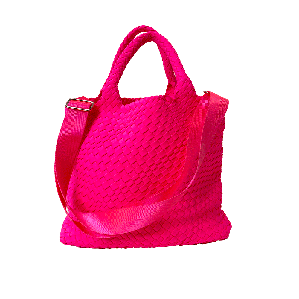 Lily Neon Pink Woven Neoprene Tote