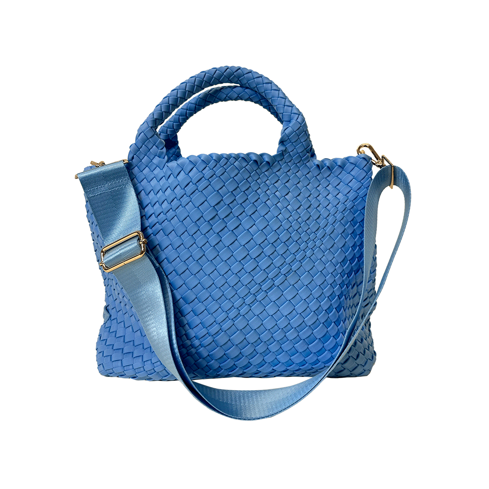 Lily Sky Blue Woven Neoprene Tote