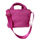 Pink Linda Woven Velour Tote with 1.5" Bag Strap