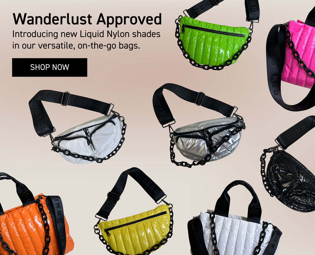 Liquid Quilted Nylon Sling Bags and Totes