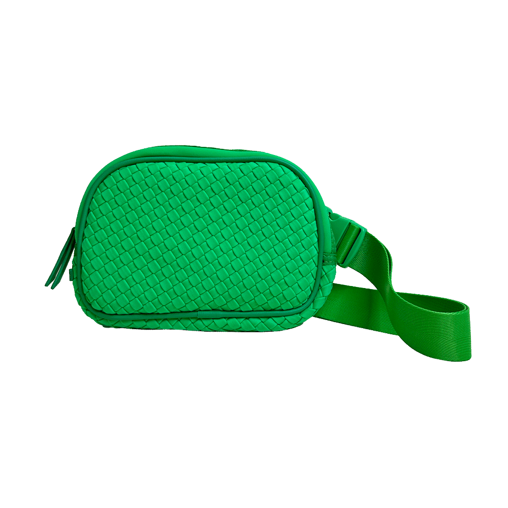 Lisa Neon Green Woven Neoprene Sling/Bum Bag