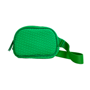 Lisa Neon Green Woven Neoprene Sling/Bum Bag