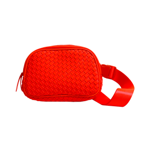 Lisa Neon Orange Woven Neoprene Sling/Bum Bag