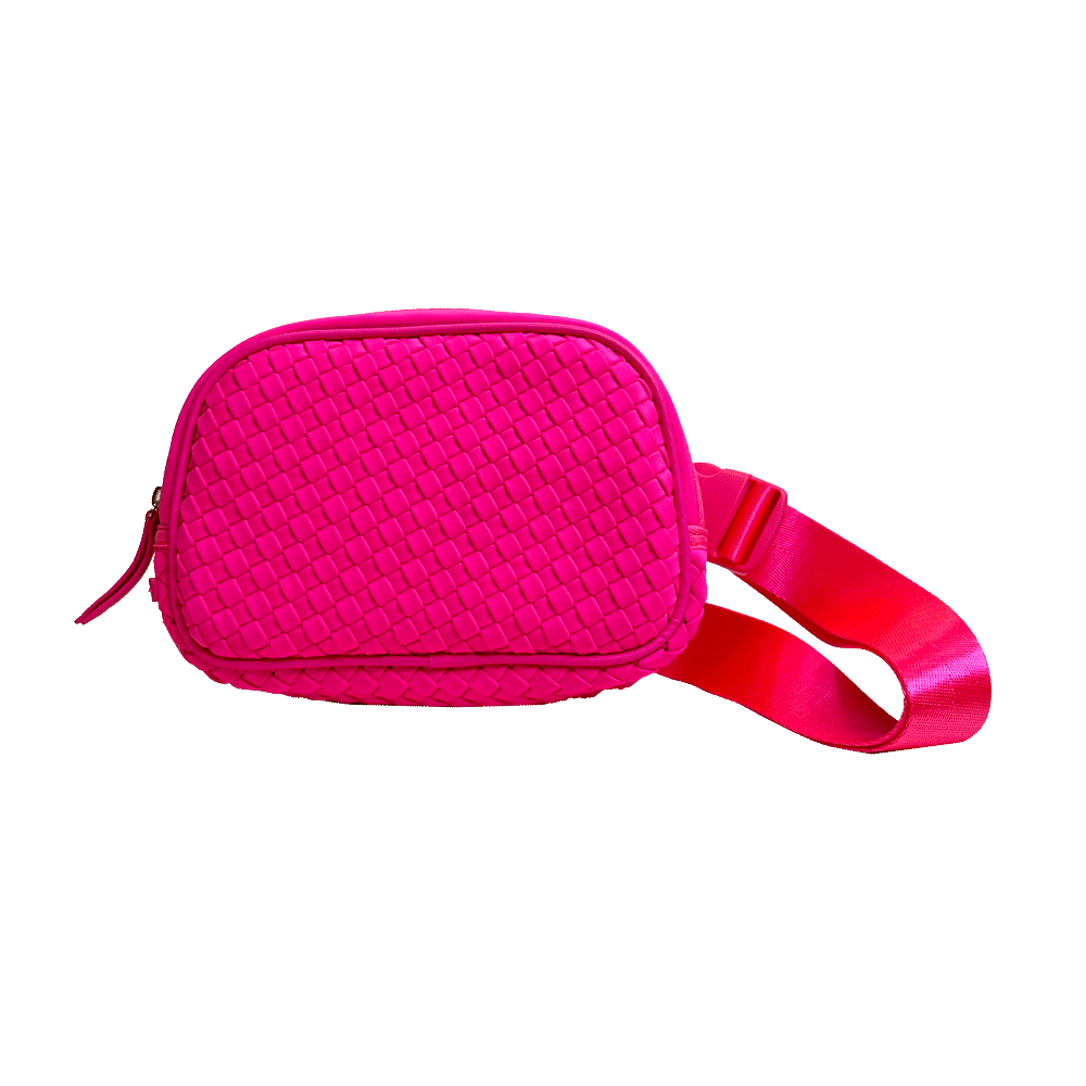 Lisa Neon Pink Woven Neoprene Sling/Bum Bag