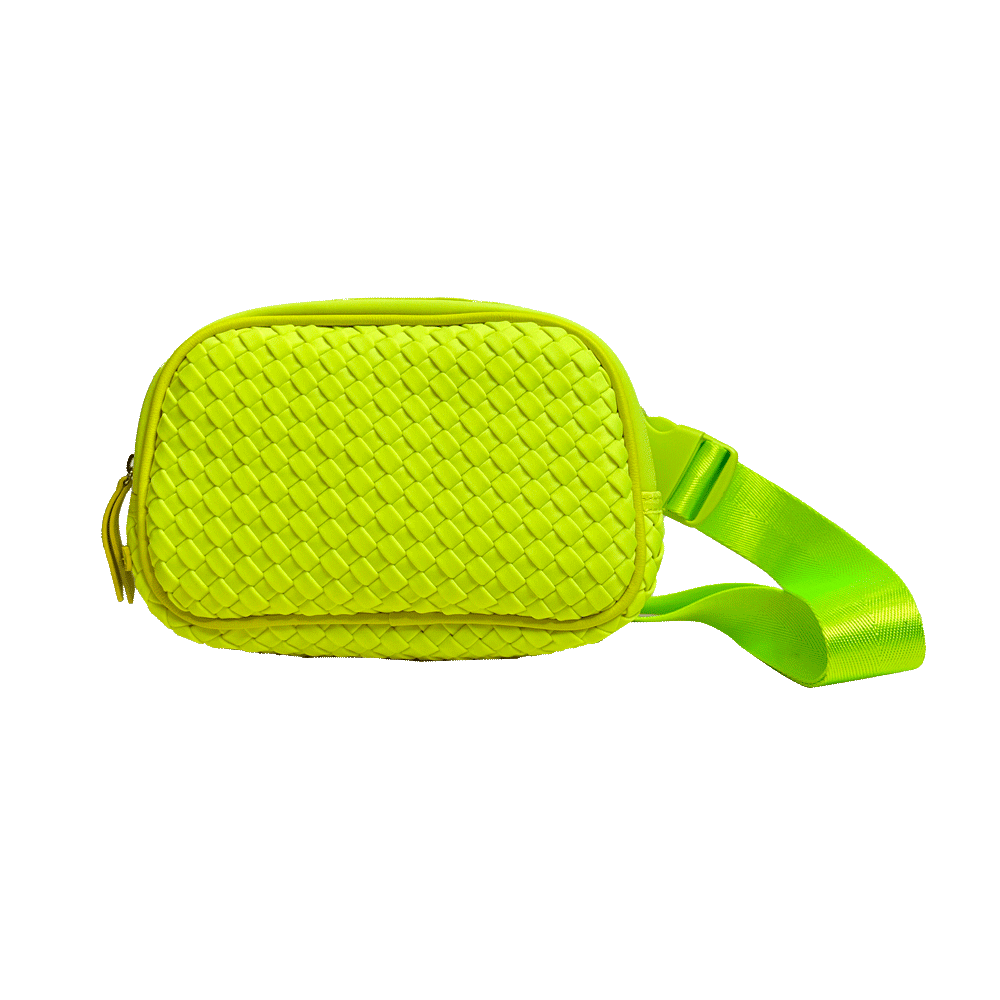 Lisa Neon Yellow Woven Neoprene Sling/Bum Bag