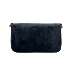 Louise Velvet Flap Bag w/Removable Chain Strap