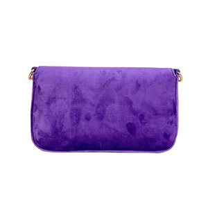 Louise Velvet Flap Bag w/Removable Chain Strap