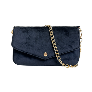 Louise Velvet Flap Bag w/Removable Chain Strap