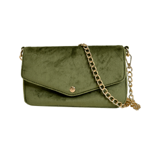 Louise Velvet Flap Bag w/Removable Chain Strap