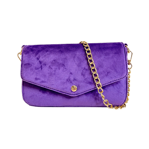 Louise Velvet Flap Bag w/Removable Chain Strap
