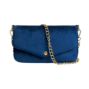 Louise Velvet Flap Bag w/Removable Chain Strap