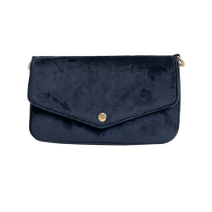 Louise Velvet Flap Bag w/Removable Chain Strap