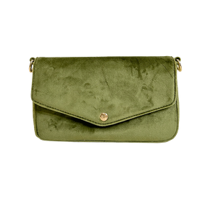 Louise Velvet Flap Bag w/Removable Chain Strap
